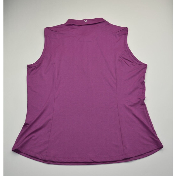 Callaway Womens XL Golf Polo Tank Solid Purple 1/4 Zip Stretch Opti-Dri Cooling - Picture 5 of 12